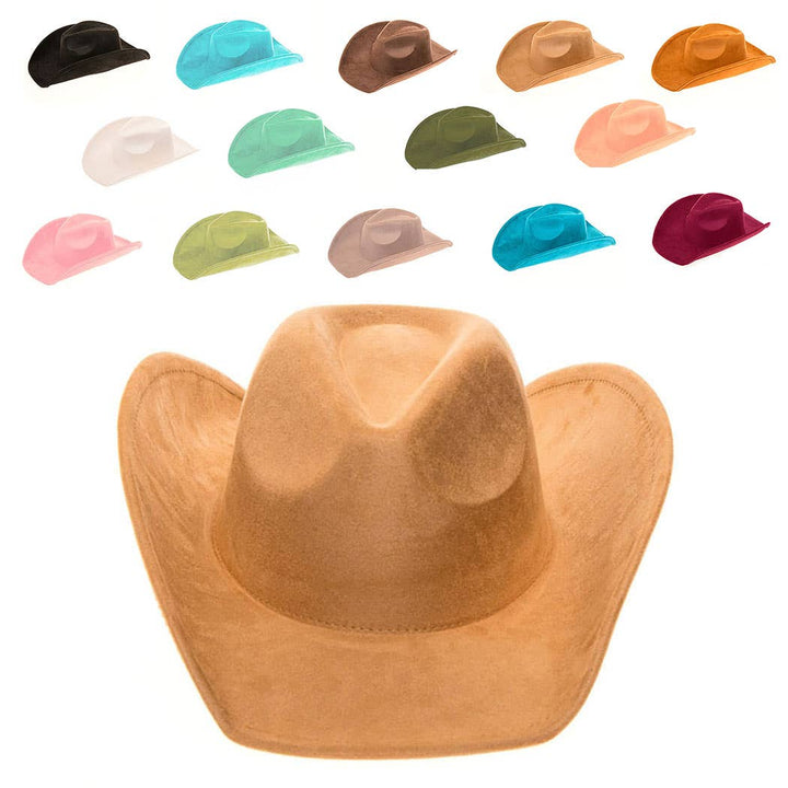 Vegan Suede Classic Cowboy Hat - Adjustable &amp; Durable