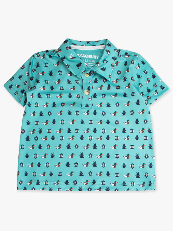 Boys Dapper Ducks Knit Short Sleeve Performance Polo