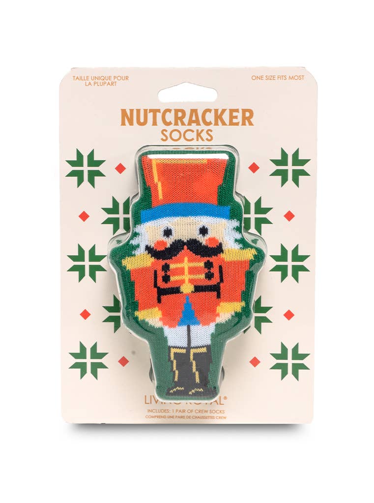 3D Packaged Crew Socks - Holiday - Nutcracker - Green