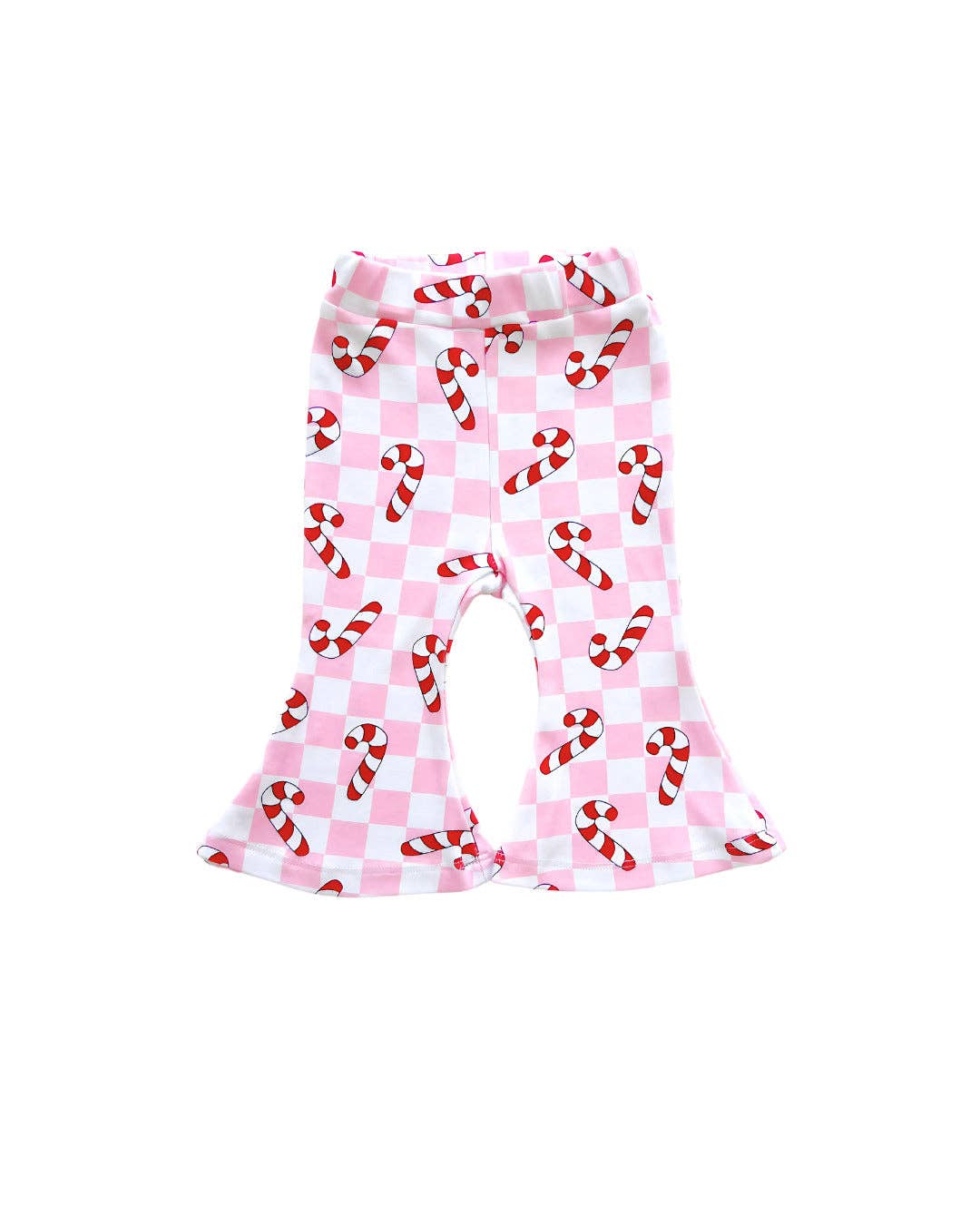 Christmas Candy Cane Kids &amp; Baby Flare Pants | Pink
