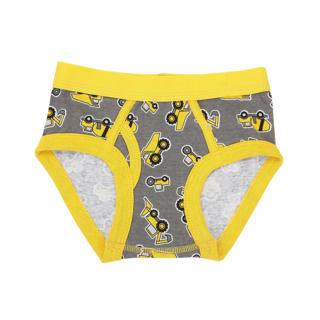 FUNFARE Underwear Trucks Toddler Boys Cotton Briefs With Pouch (5 Pack)