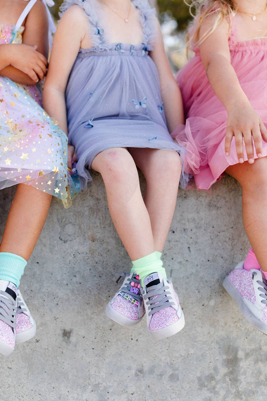 Glitter Star Sneakers in Pink