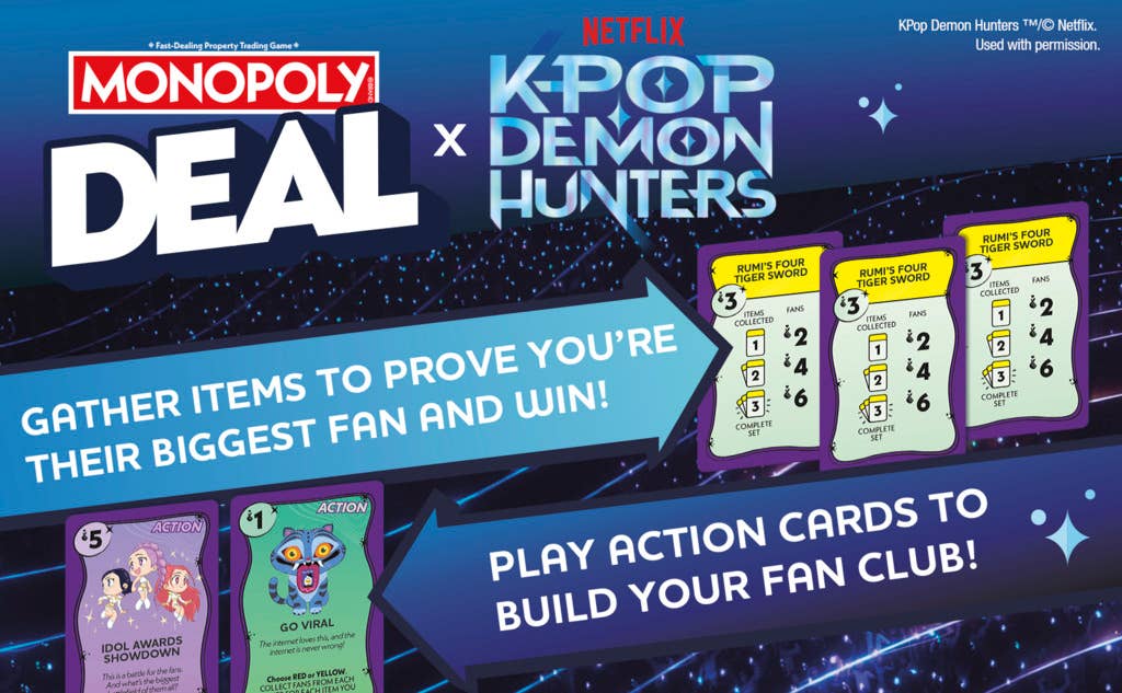 Monopoly Deal: KPop Demon Hunters Card Game