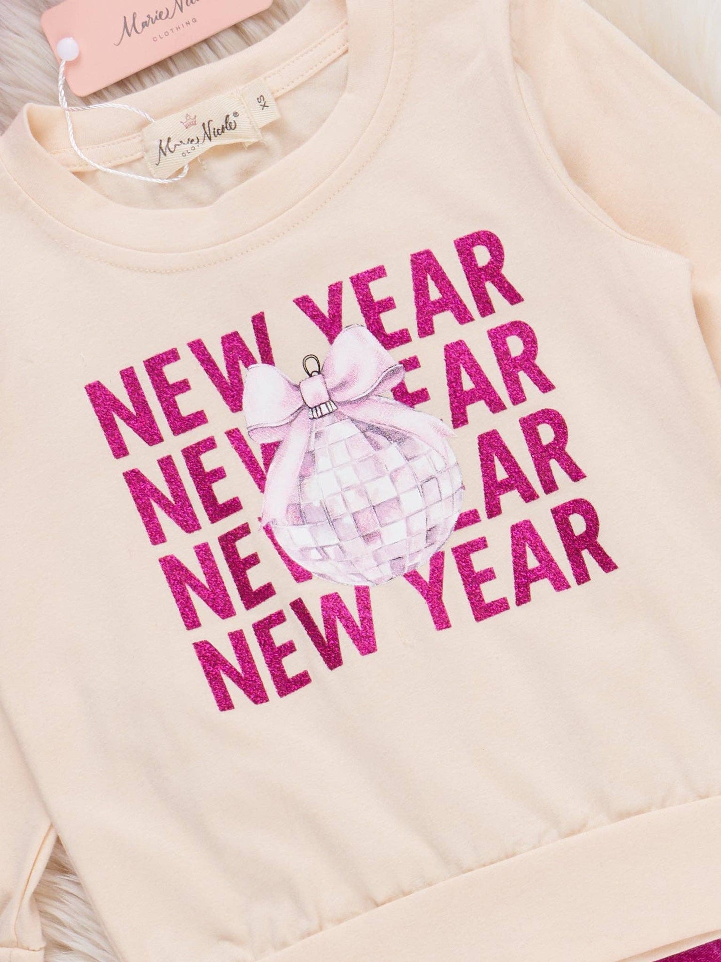 New Year Cheer Velvet Bell Bottom Outfit