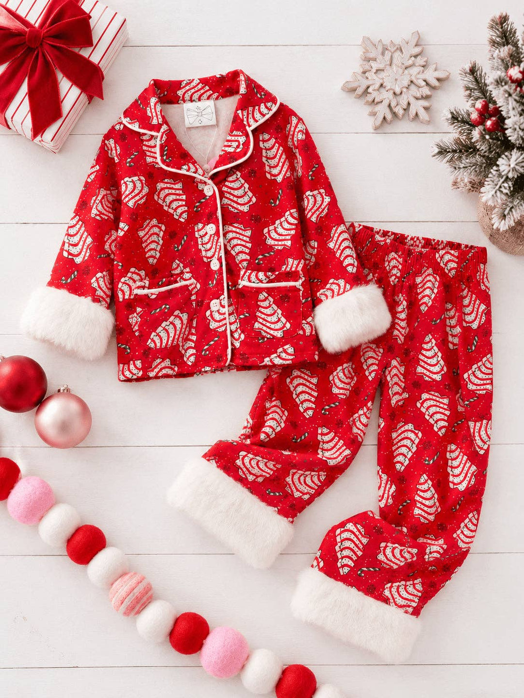 Christmas Tree Cake Family Matching Pajamas