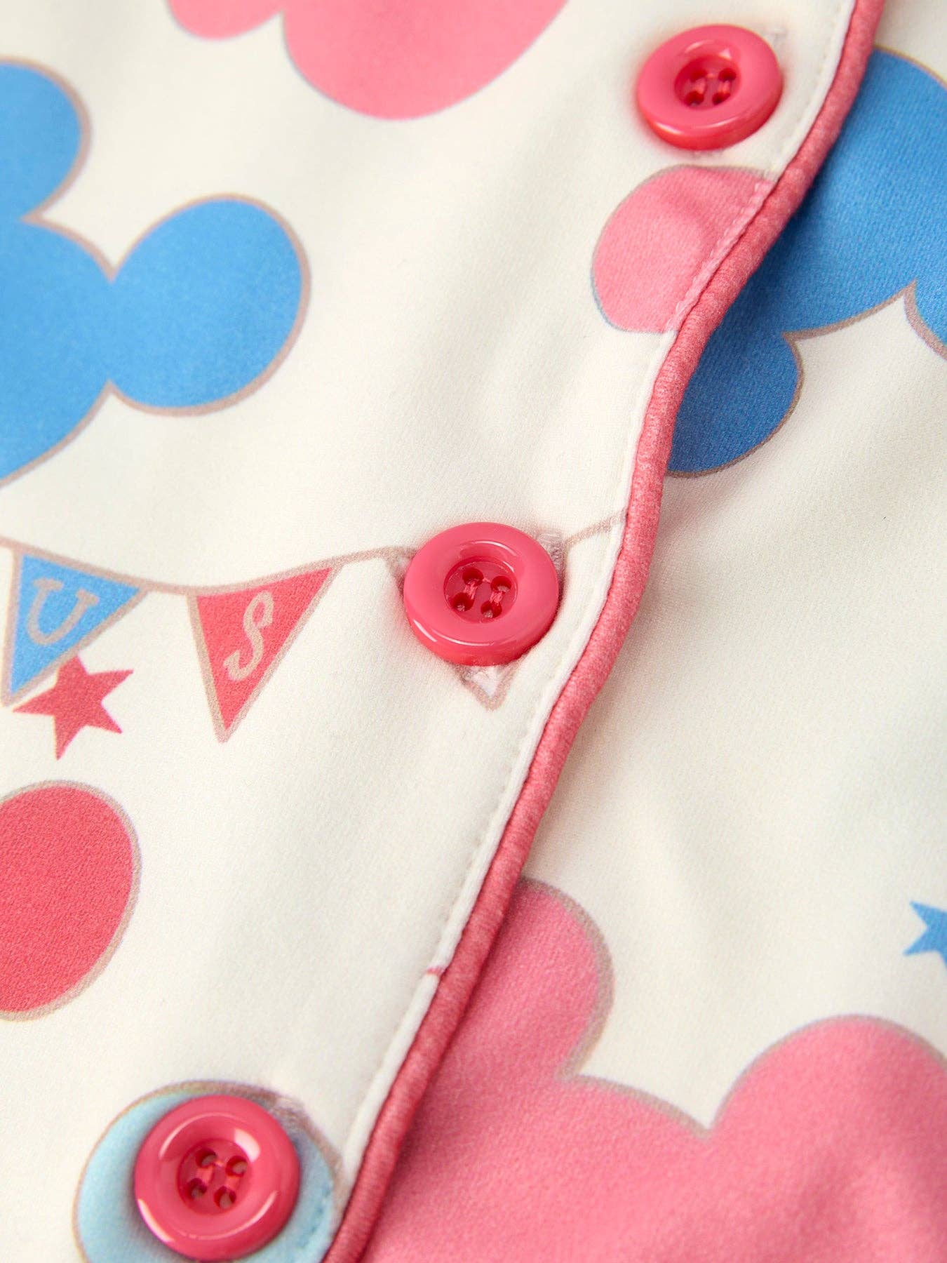 4th Of July M Red Blue Print Girls Pajamas Set