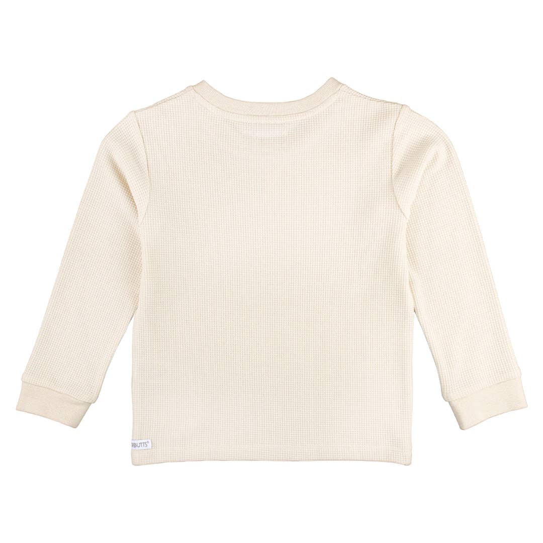 Boys Oatmeal Waffle Knit Long Sleeve Crew Neck Shirt