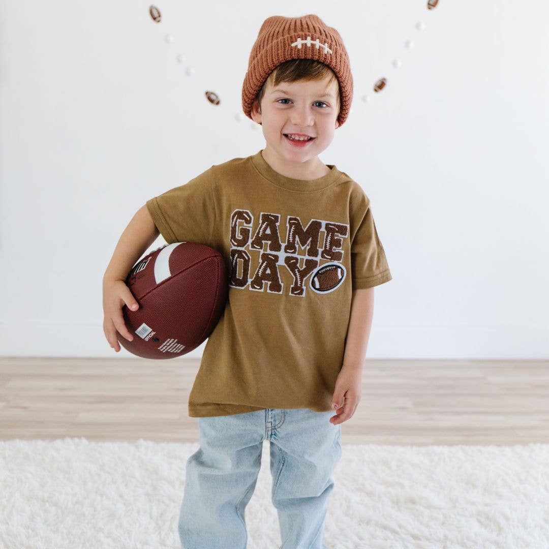 Football Lace Patch Beanie - Game Day - Hat -