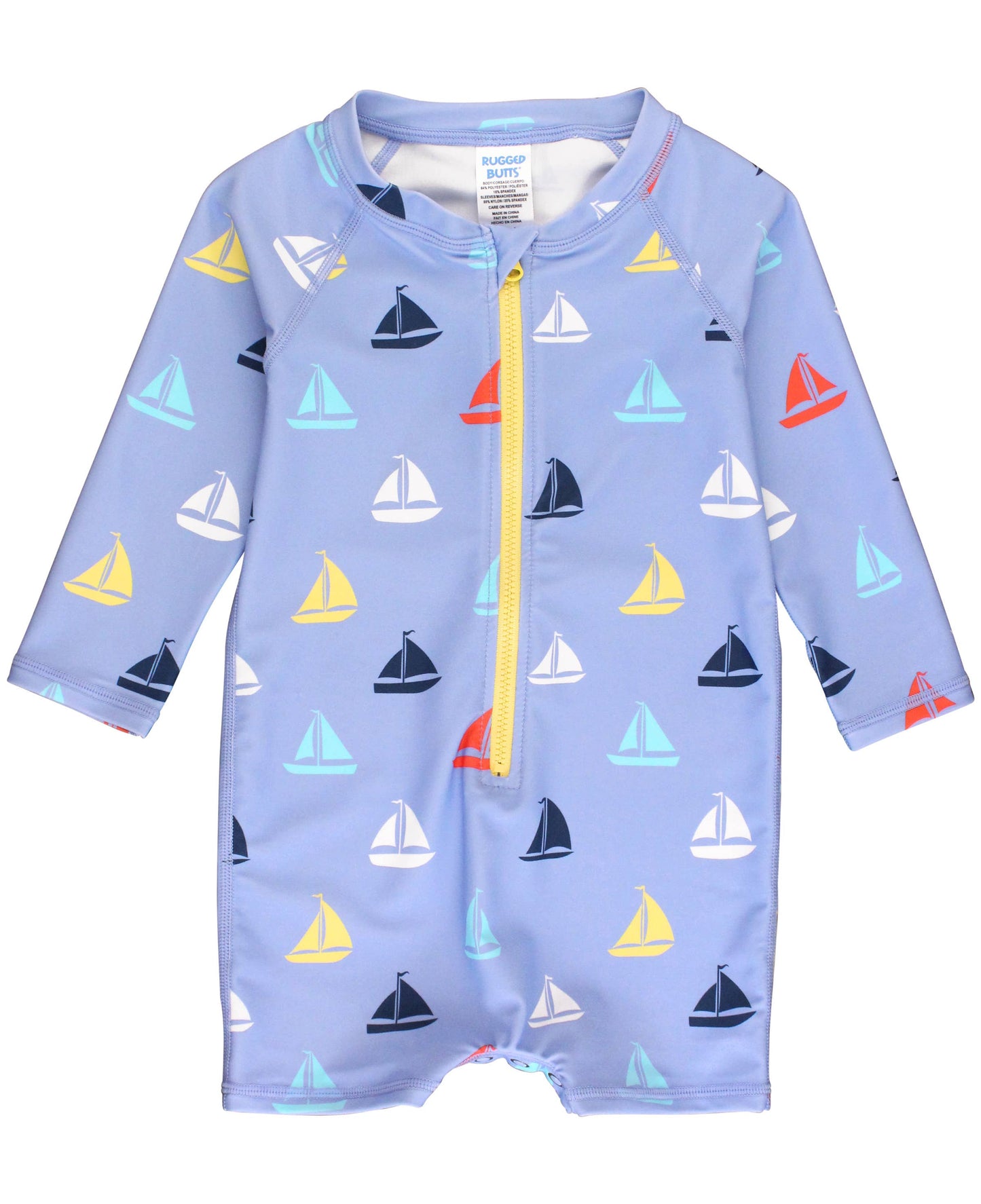 Baby Boys Down By The Bay Long Sleeve One Piece Rash Guard Swimsuit