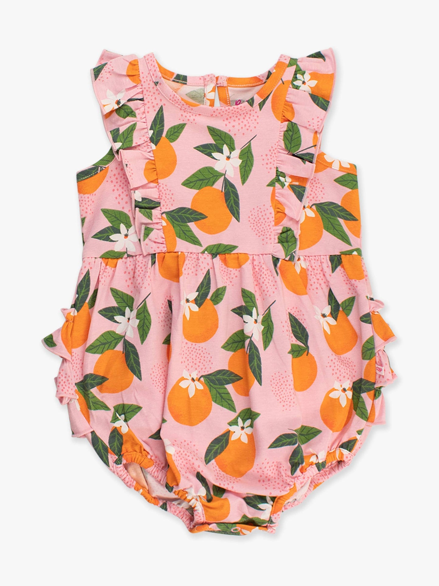 Baby Girls Orange You The Sweetest Tank Waterfall Romper