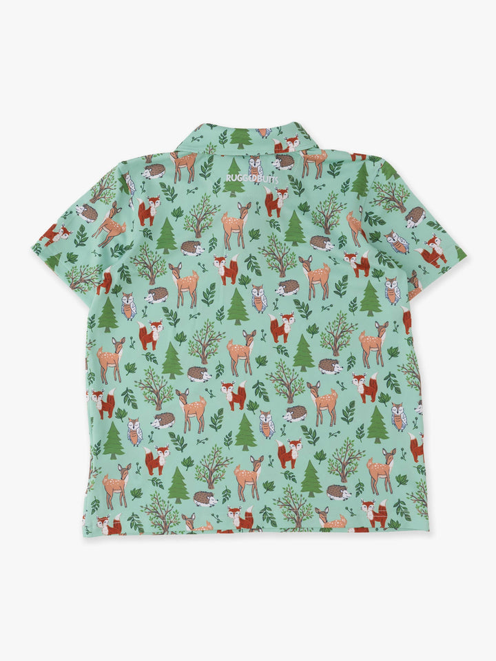 Boys Woodland Friends Knit Short Sleeve Performance Polo