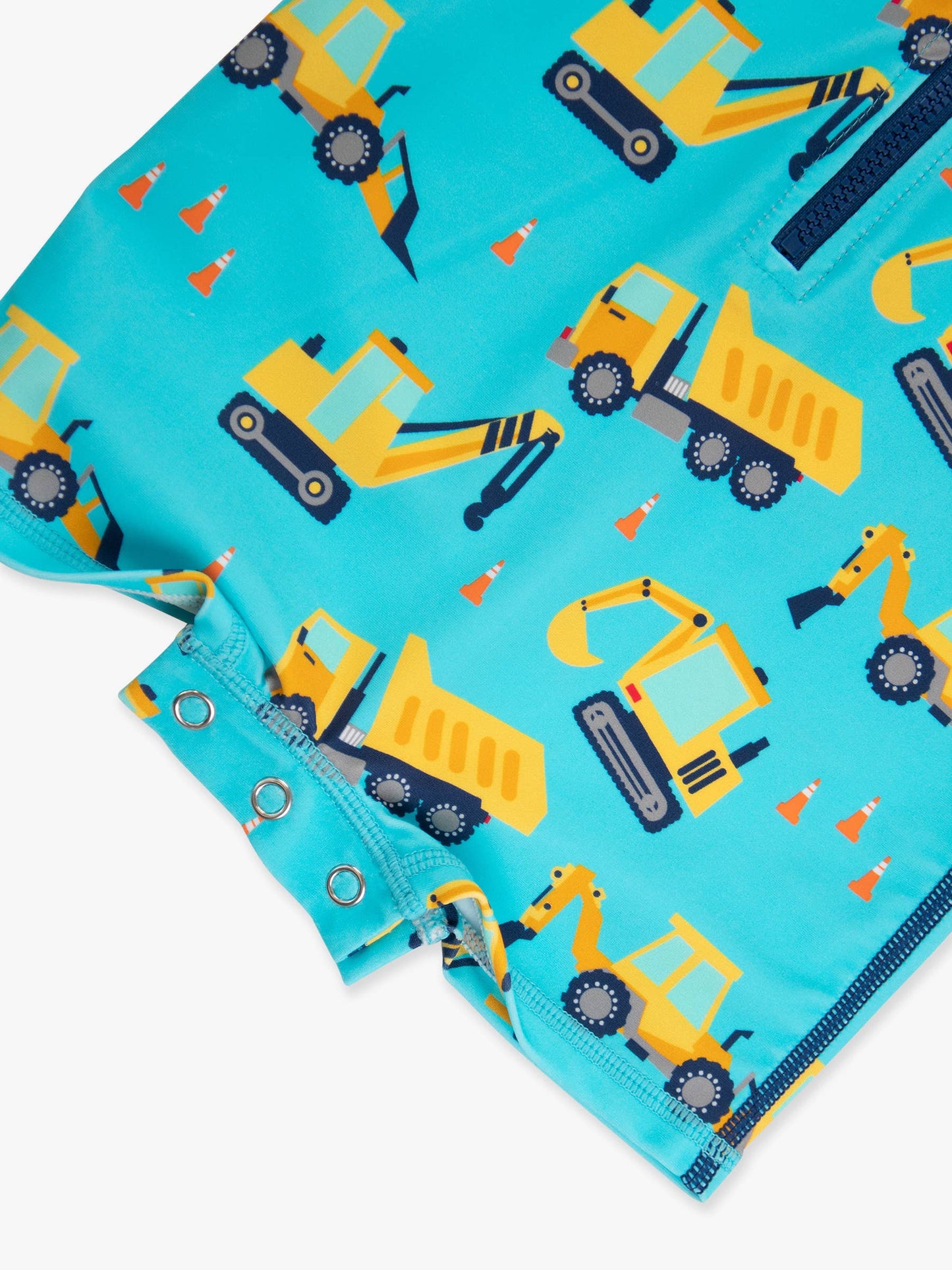 Baby Boys Under Construction Long Sleeve One Piece Rash Guard Swimsuit