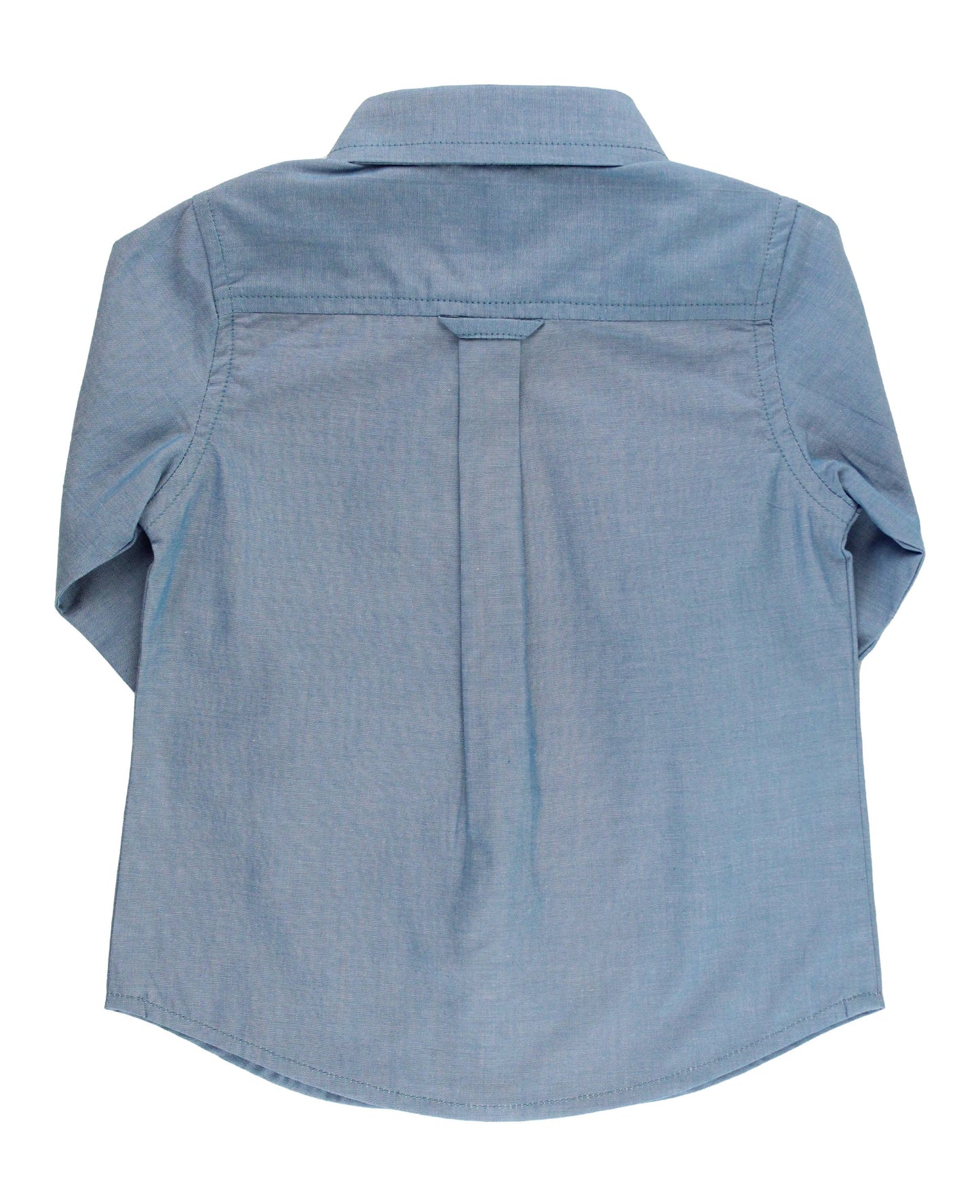 Boys Blue Chambray Long Sleeve Button Down Shirt