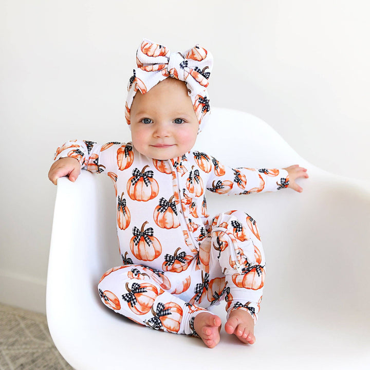 Lilith Pumpkin RUFFLE ZIP Halloween Bamboo Pumpkin Sleepies