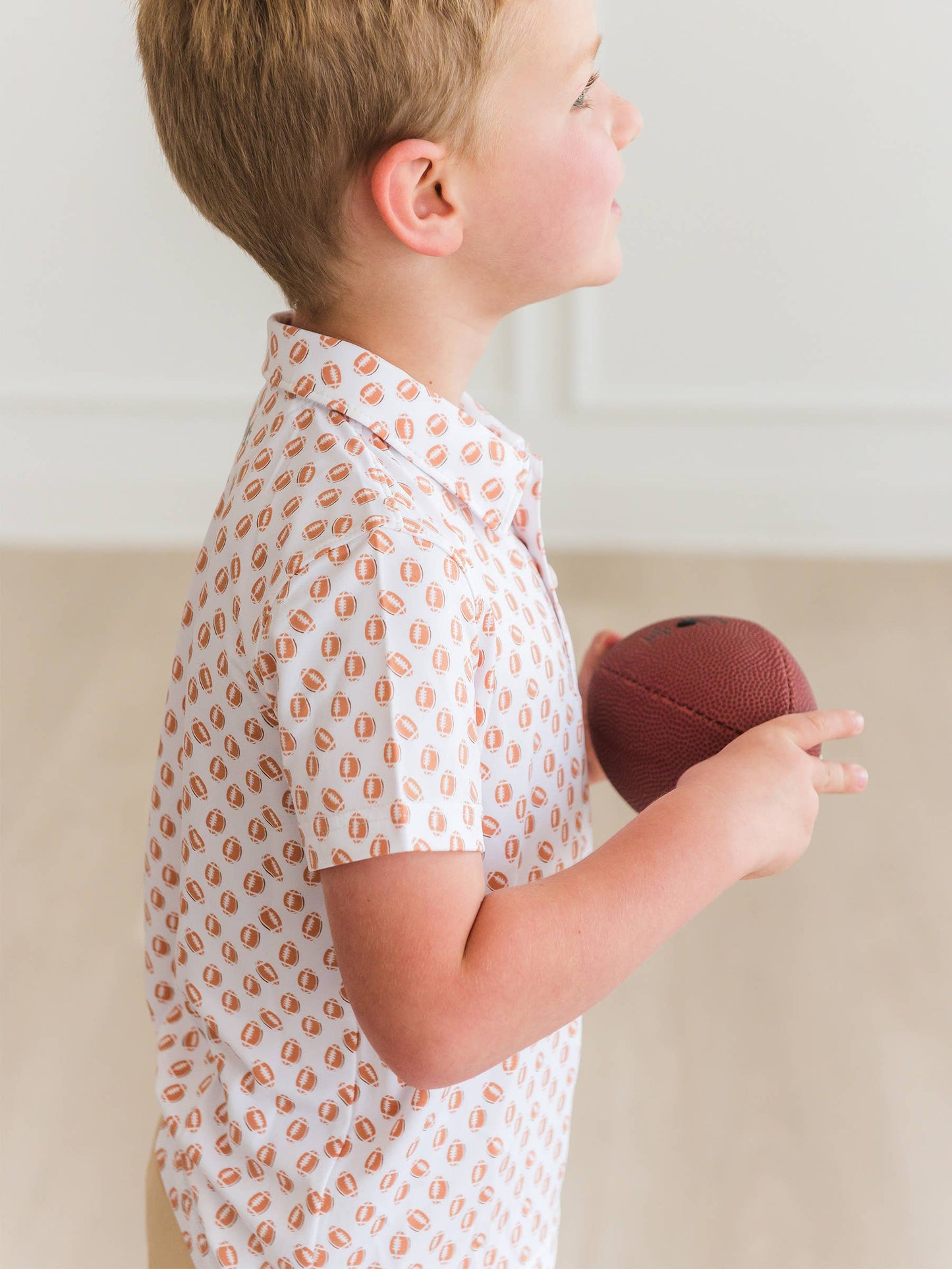 Boys Football Frenzy Knit Short Sleeve Performance Polo