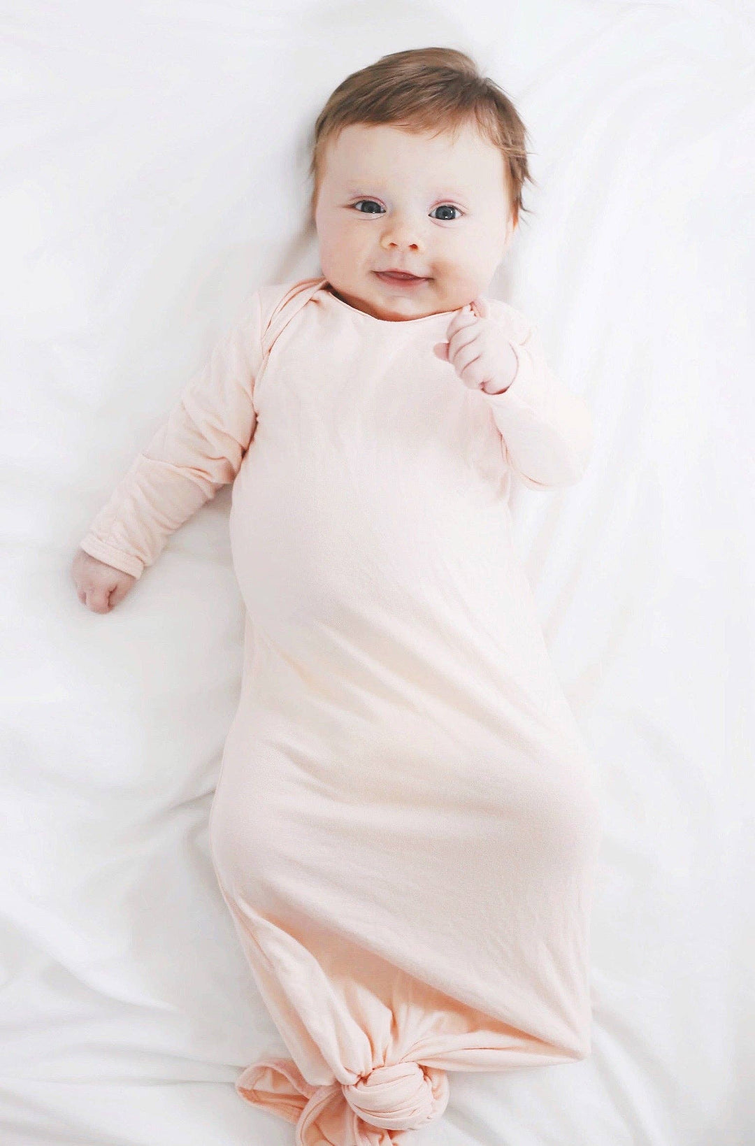 Vestido anudado de bambú rosa ruborizado