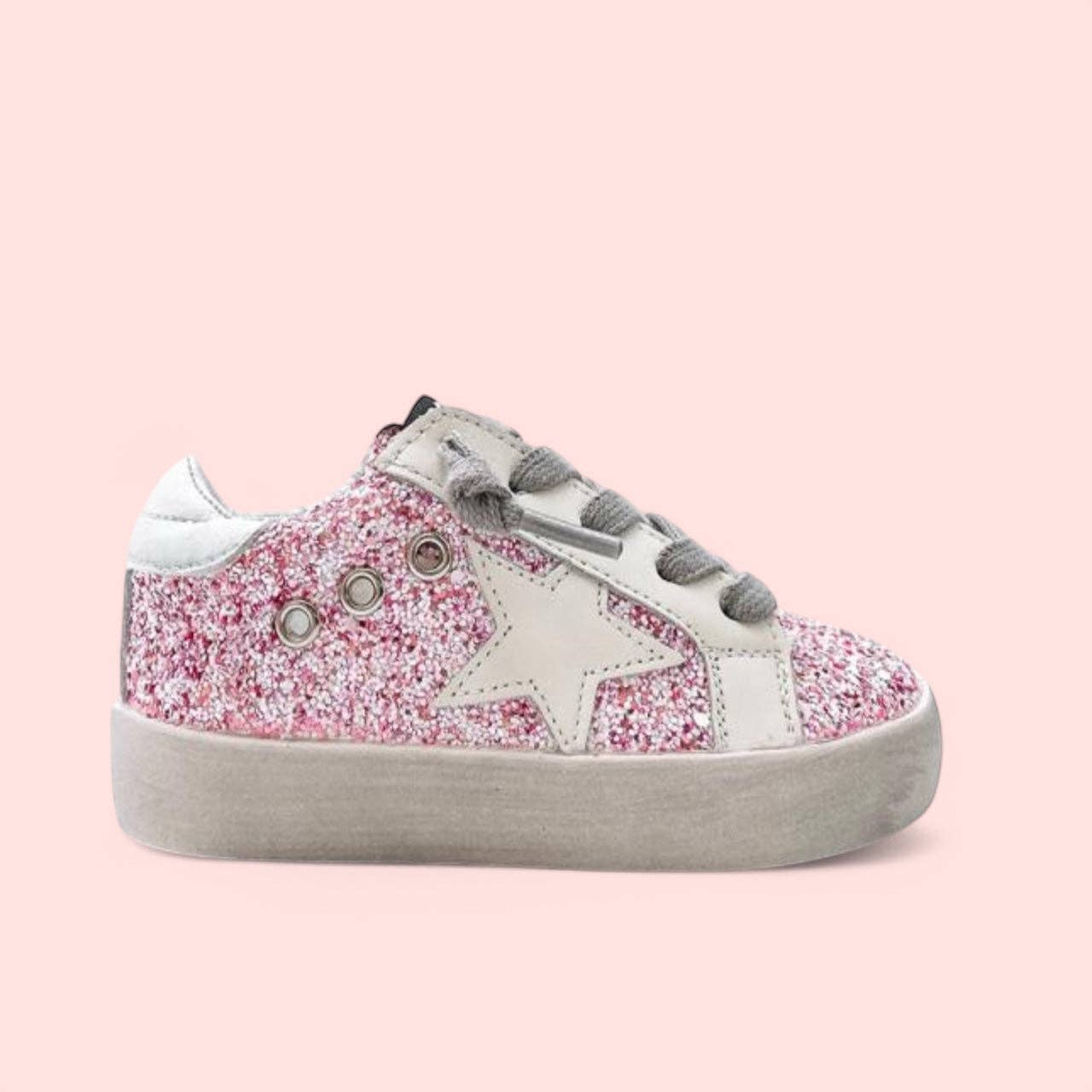 Glitter Star Sneakers in Pink