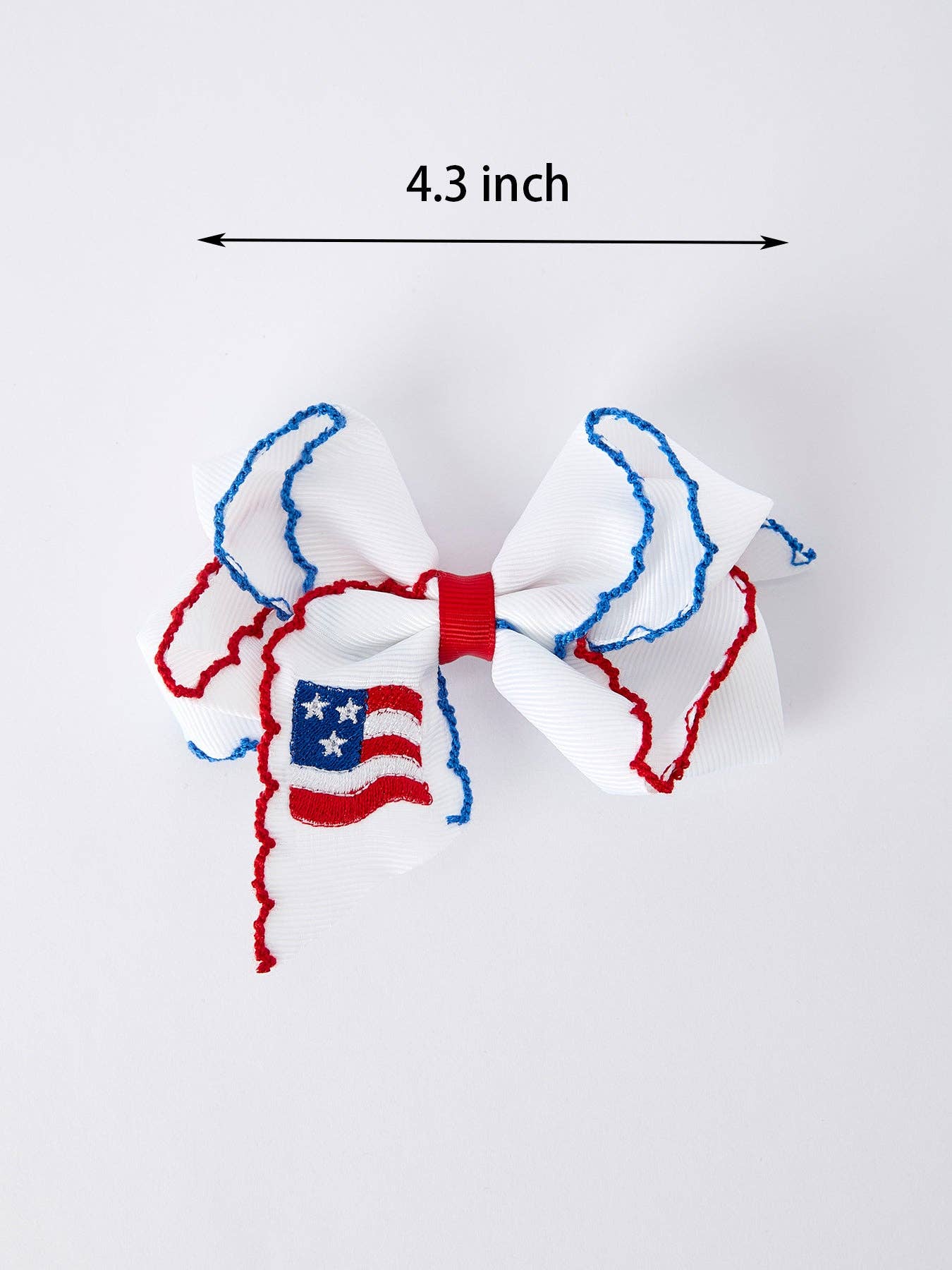 Stars & Stripes Flag Hair Bow – Toddler Girls July 4th Hair Accessory