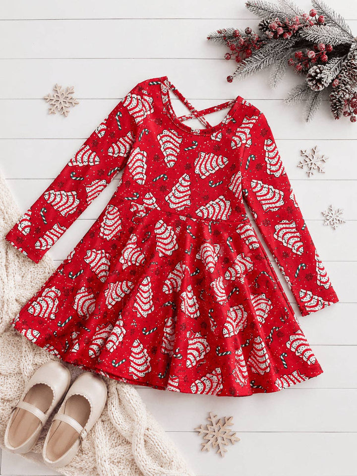 Christmas Tree Cake Girls Twirl Dress