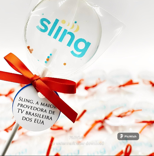 Transparent Logo Lollipops Branded Candy - Business Giveaway