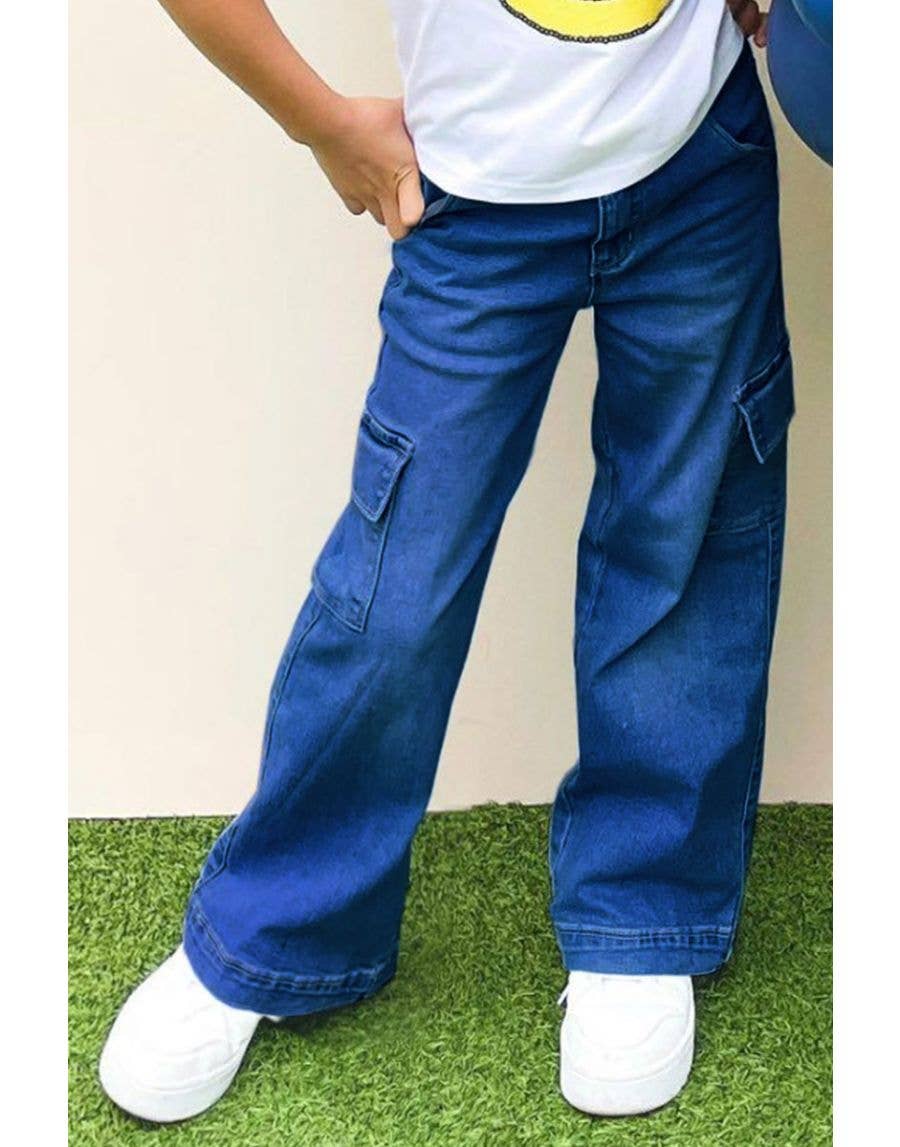 GDP-23-89138A Girl Class Cargo Pocket Jeans