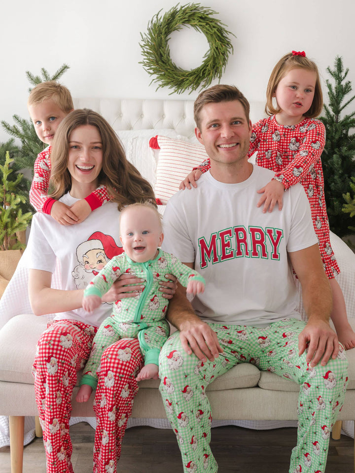 Pijama de manga larga con volantes rojos de viscosa de bambú para niñas pequeñas SoftSnooze™ con volantes traseros característicos
