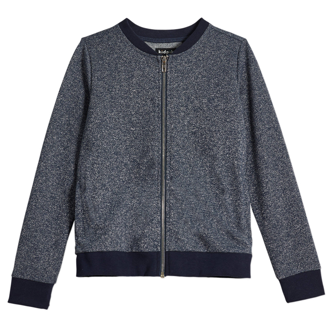 Metallic French Terry Bomber Jacket