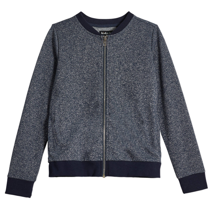 Metallic French Terry Bomber Jacket