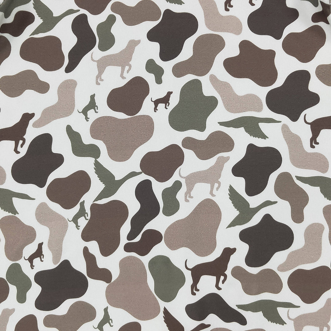 LS Dog Duck Hunt Camo Boy Romper