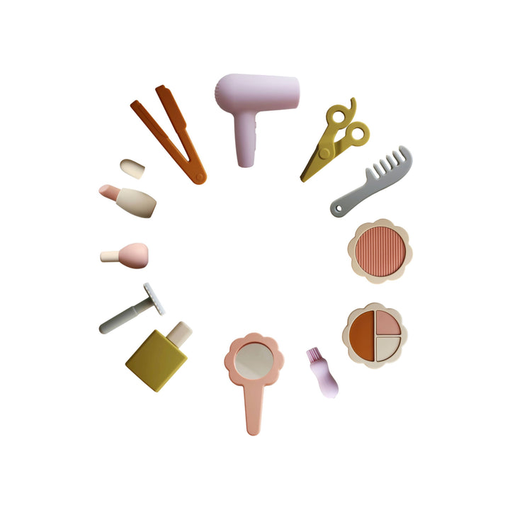 Juego de maquillaje y peinado de silicona