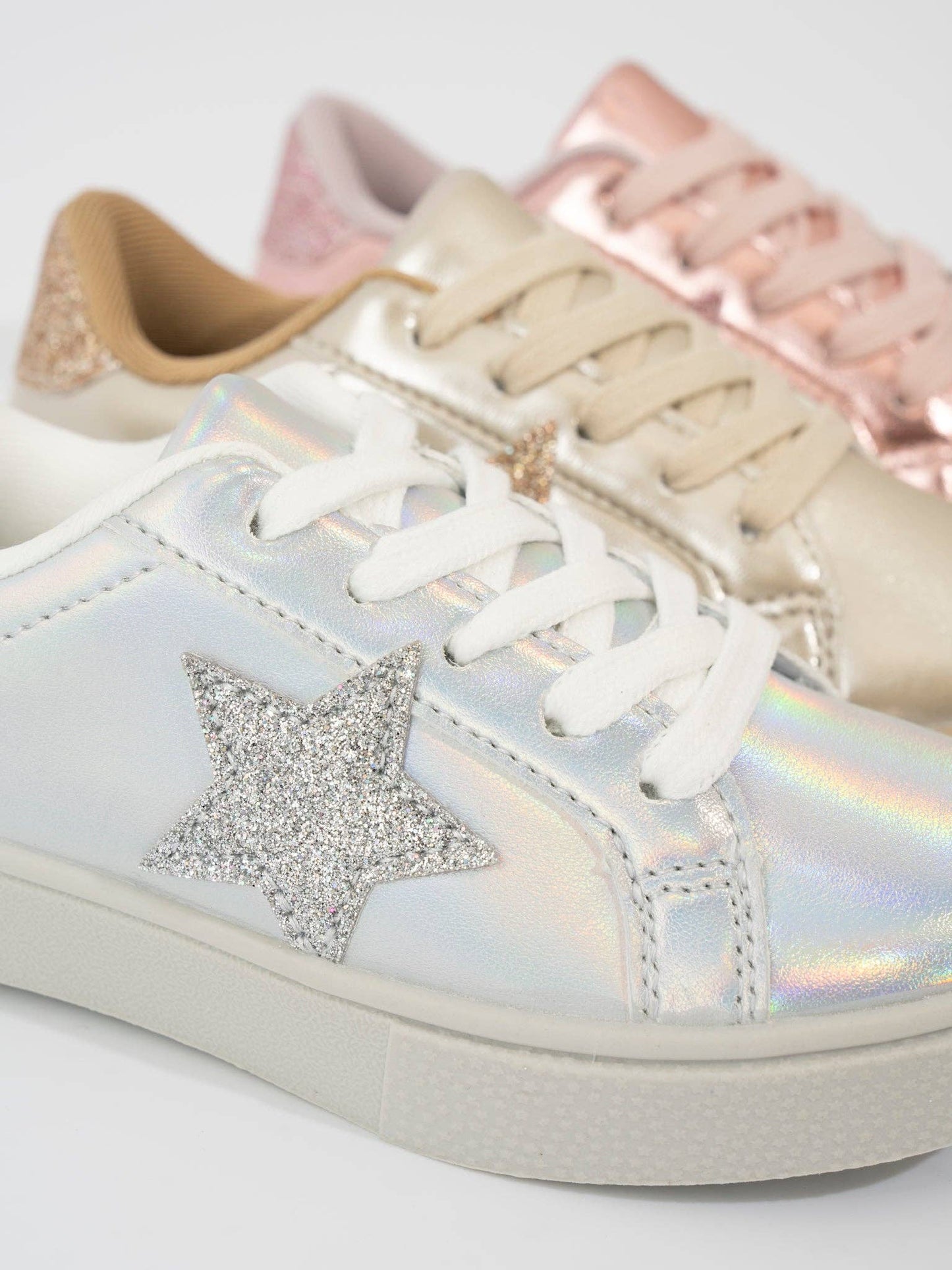 Girls' Sparkle Star Sneaker - Holographic Silver