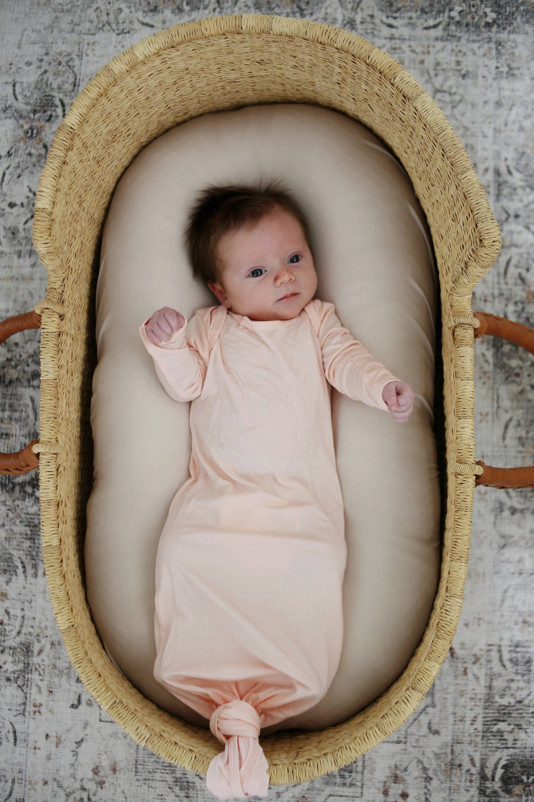 Vestido anudado de bambú rosa ruborizado