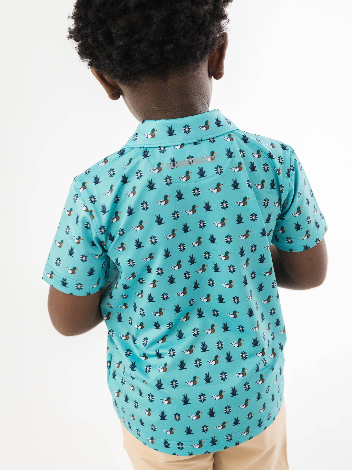 Boys Dapper Ducks Knit Short Sleeve Performance Polo