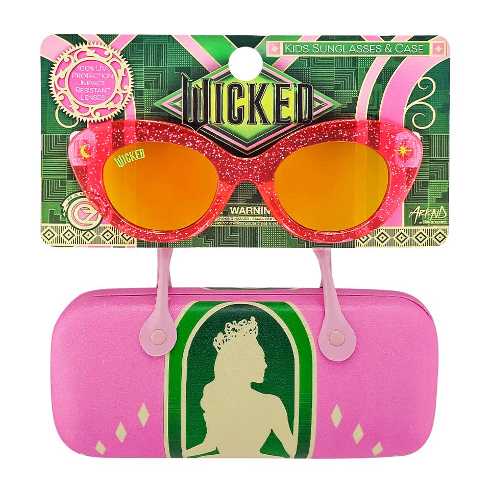 Officially Licensed 2pk Glasses + Hard Case w Handles Wicked