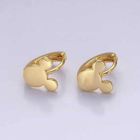 14K Gold Filled Mouse Animal Minimalist Cartilage Huggie Earrings | AE957