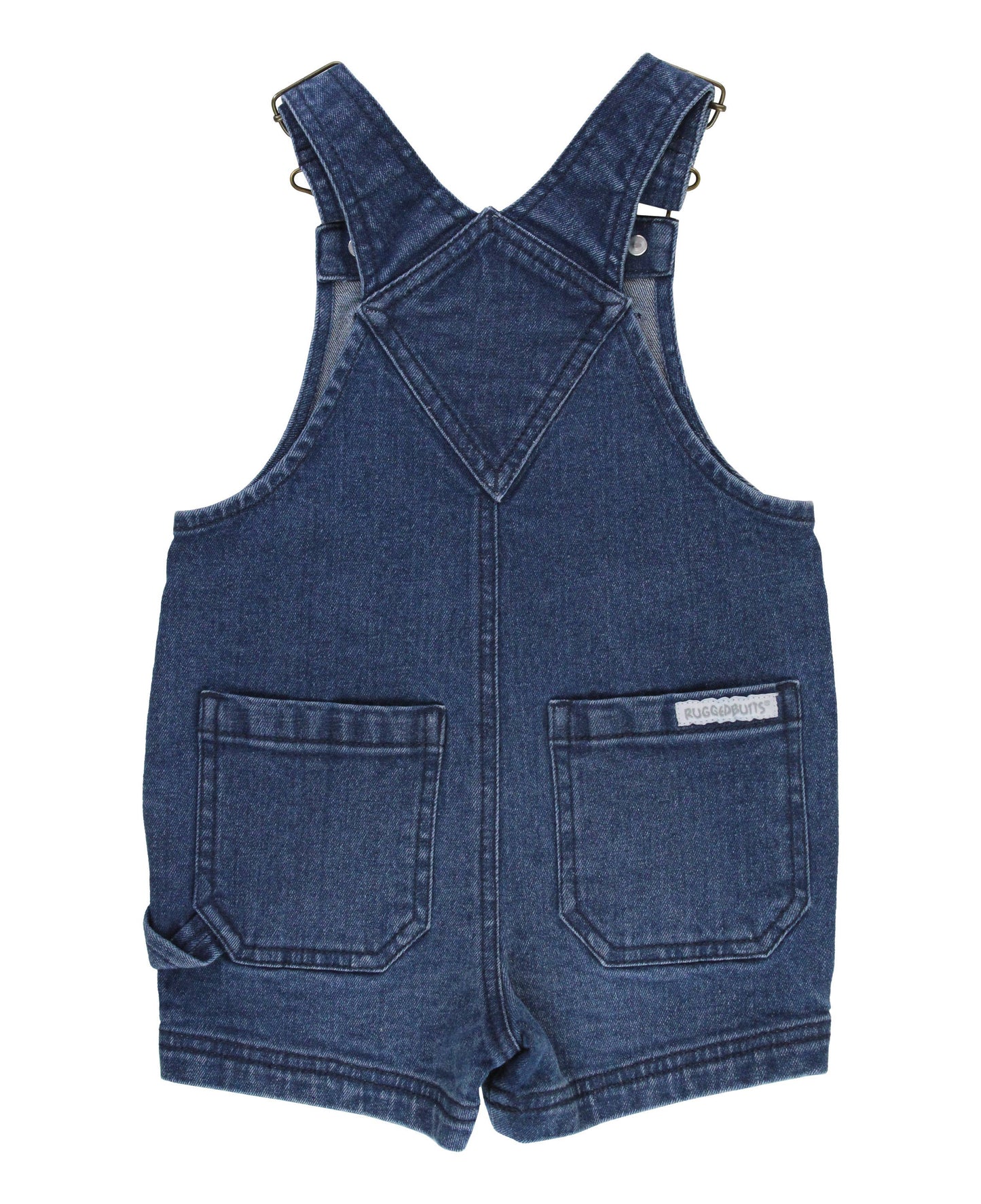 Toddler Boys Medium Wash Denim Short Overalls