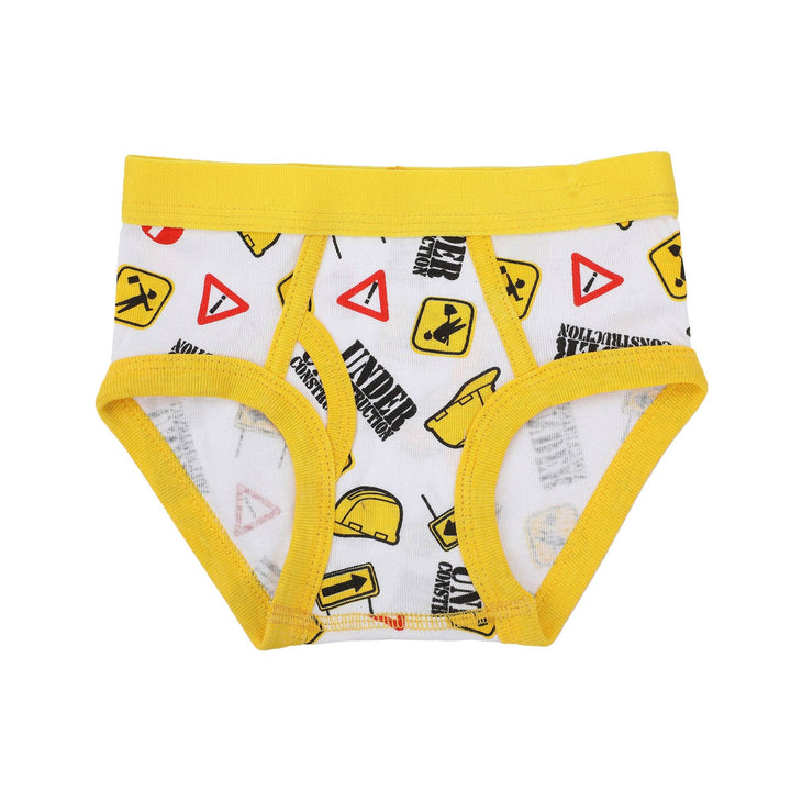 FUNFARE Underwear Trucks Toddler Boys Cotton Briefs With Pouch (5 Pack)