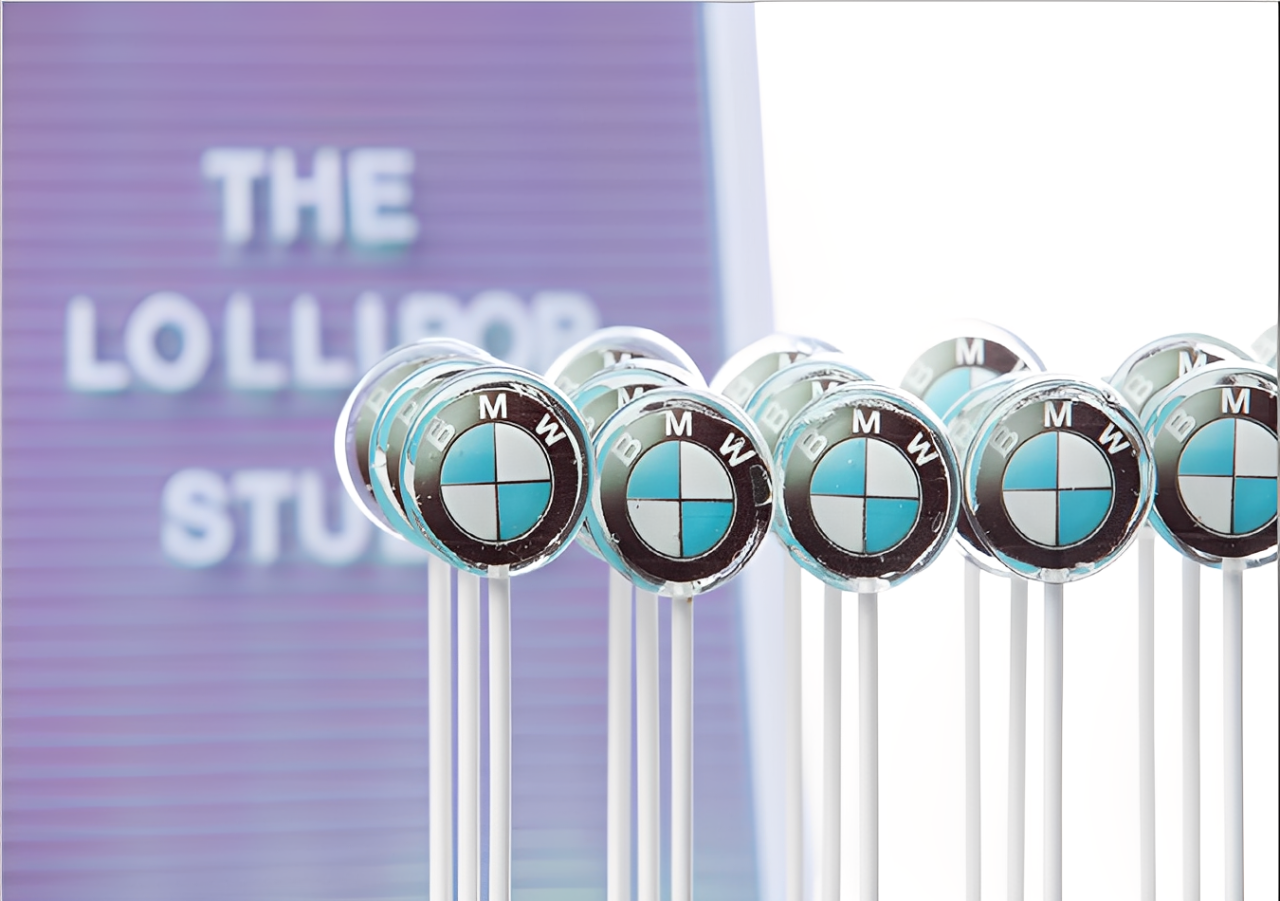 Custom Logo Lollipops Crystal Clear Branded  Event Candy