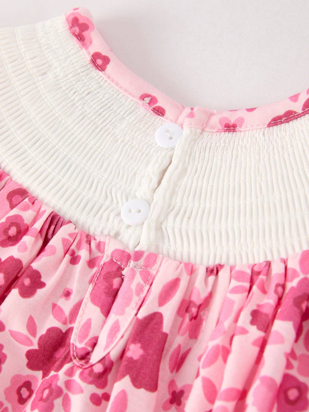 Boots Smocking Embroidered Short Sleeve Floral Dress