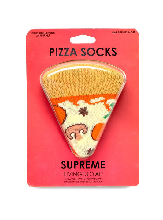 3D Packaged Crew Socks - Pizza Slice - "Cheesy" - Orange