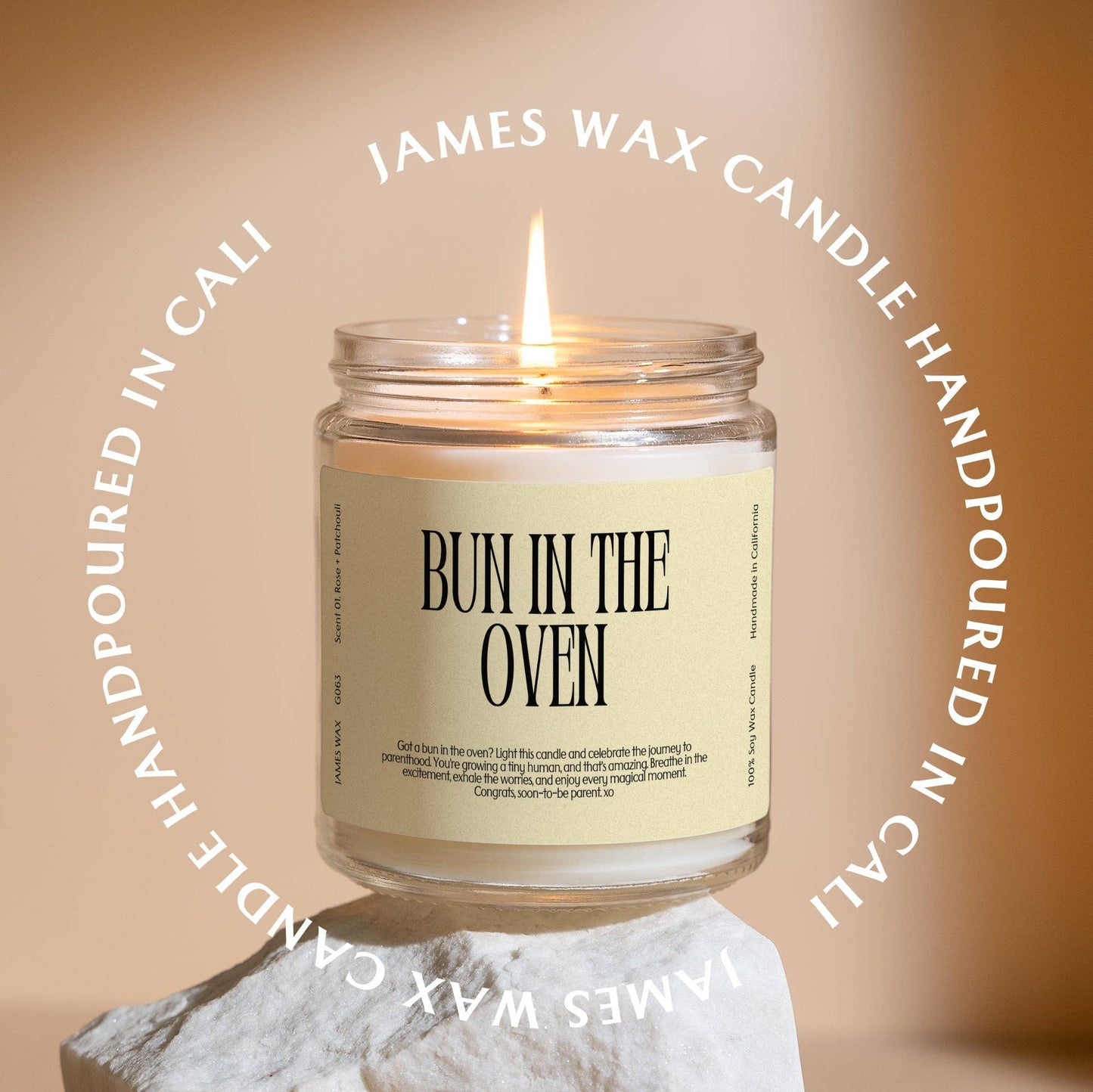 Baby Shower Expecting Moms Bun in the Oven Candle G063