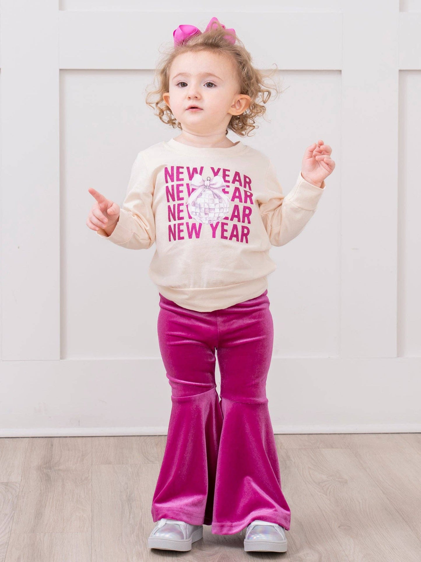 New Year Cheer Velvet Bell Bottom Outfit
