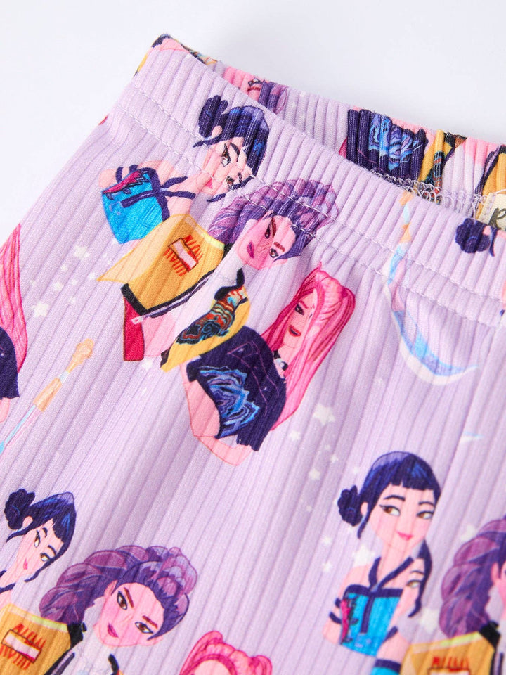 Purple Pop Star Print Long Sleeve Lounge Set