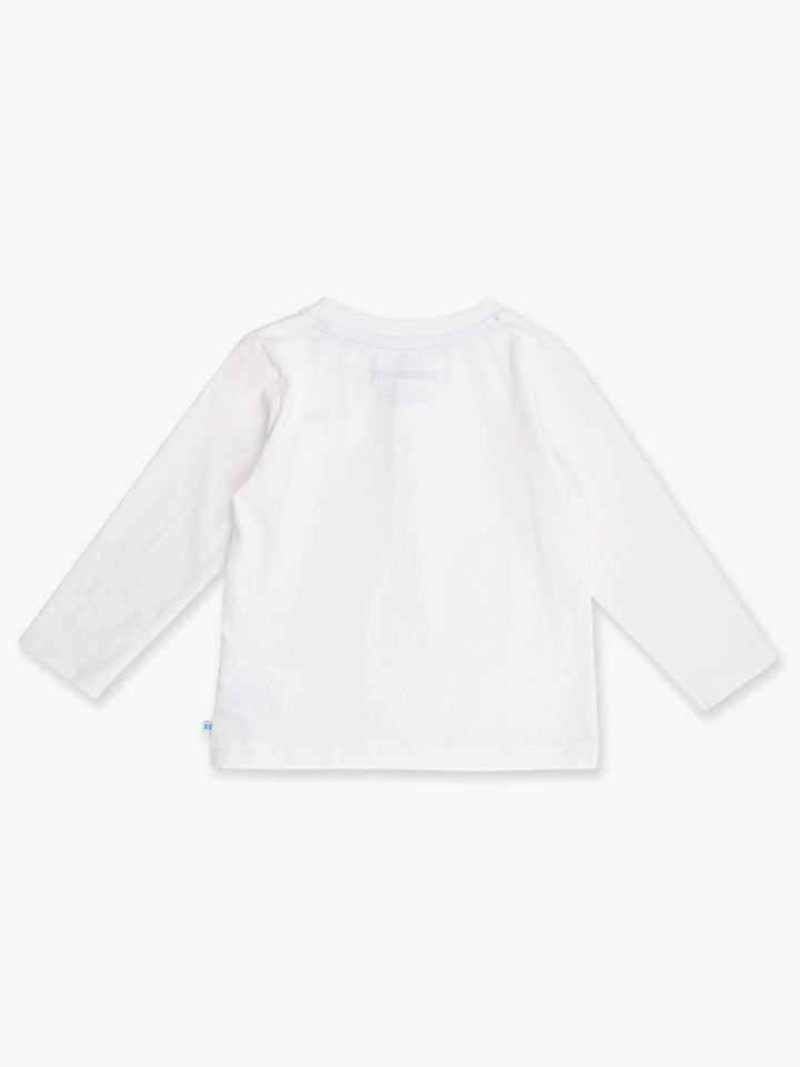 Boys White Knit Long Sleeve Henley Tee