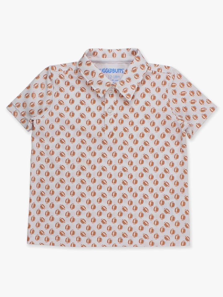 Boys Football Frenzy Knit Short Sleeve Performance Polo