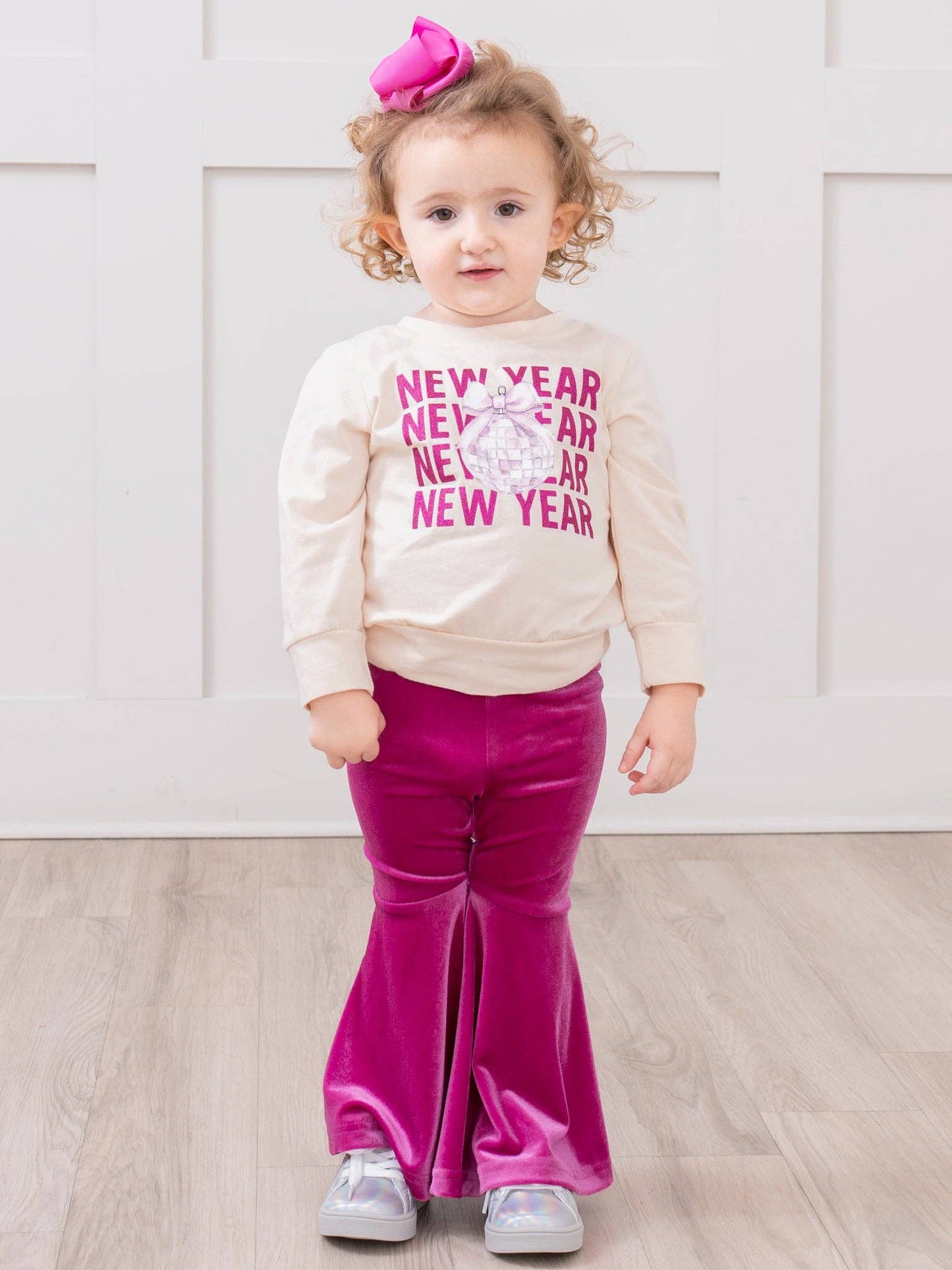 New Year Cheer Velvet Bell Bottom Outfit