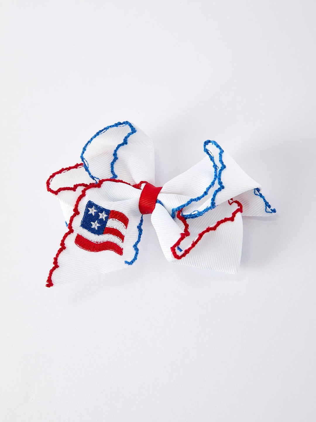 Stars &amp; Stripes Flag Hair Bow – Toddler Girls July 4th Hair Accessory
