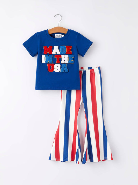 4th of July "MADE IN THE USA" Chenille Patch Girls Set