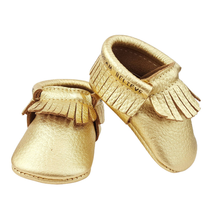 Bible Vere Soft Metallic Leather Baby Moccasins
