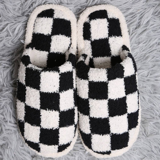 Checkerboard Design Home Slippers